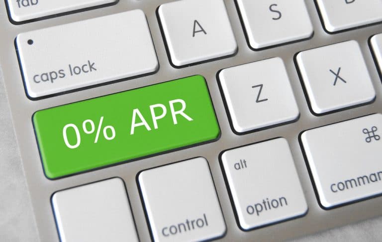 0% APR on a keyboard