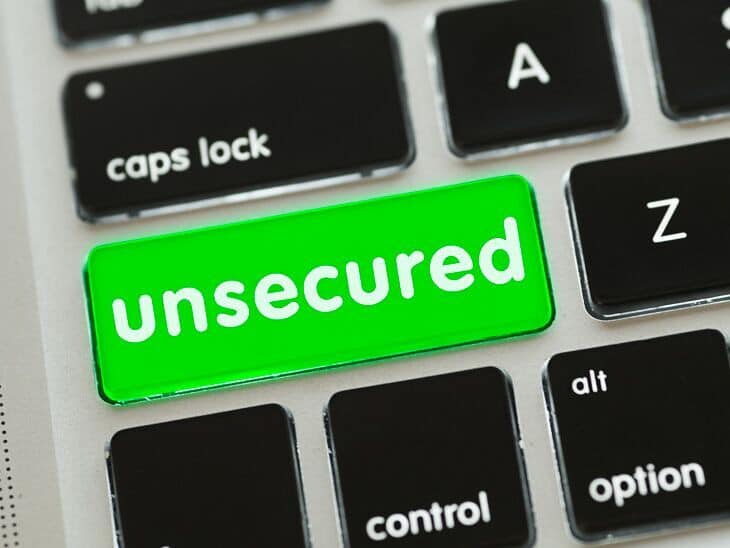 Unsecured green tab on a keyboard