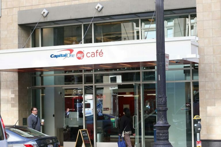 Capital One logo on the building